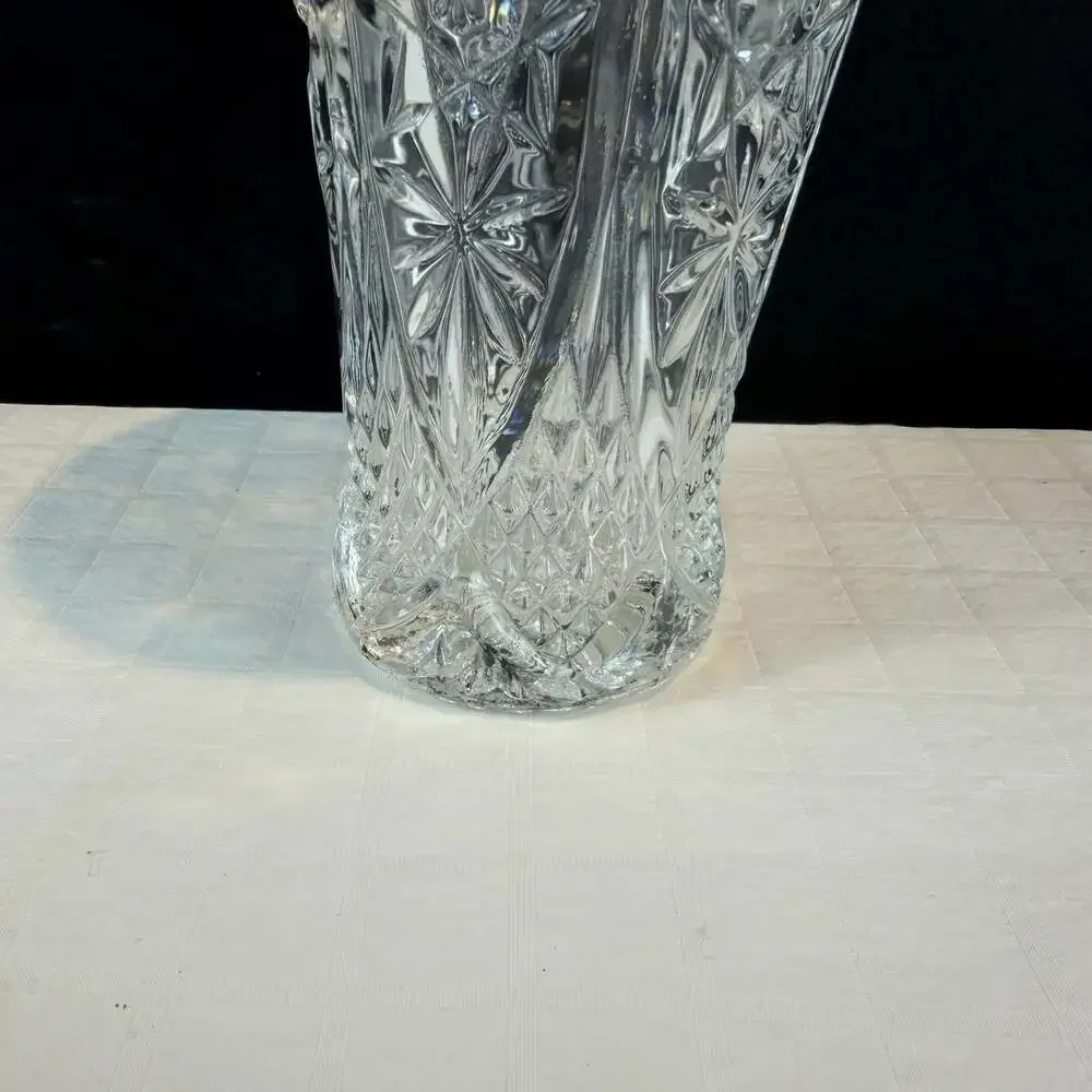Bohemian Czech crystal hand cut vase Approx 7.5” Height